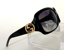 Gucci GG3164/S D28JJ 61 17 125 Italian Black Acetate Sunglasses W/ Golden Logo