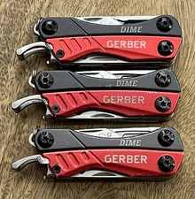 Gerber Dime Mini Multi-Tool Knife Pliers Scissors Driver SUPER Nice! Lot Of 3