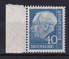 Bund 260w mit Seitenrand links Heuss 40 Pf postfrsich