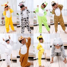 Kids ANIMAL FANCY DRESS COSTUME Cosplay Child Hooded Pajamas World Book Day