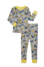 Wonder Nation Toddler Boys Gray Heavy Equipment 2 PC Pajama Set 5T NWT