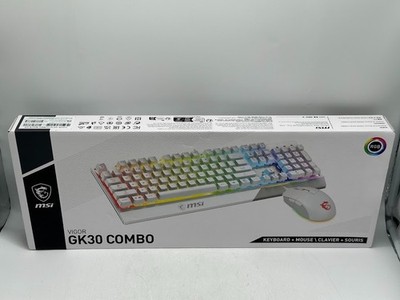 MSI Vigor GK30 Combo White, 6-Zone RGB GK30 Gaming Keyboard & GM11 Gaming Mouse