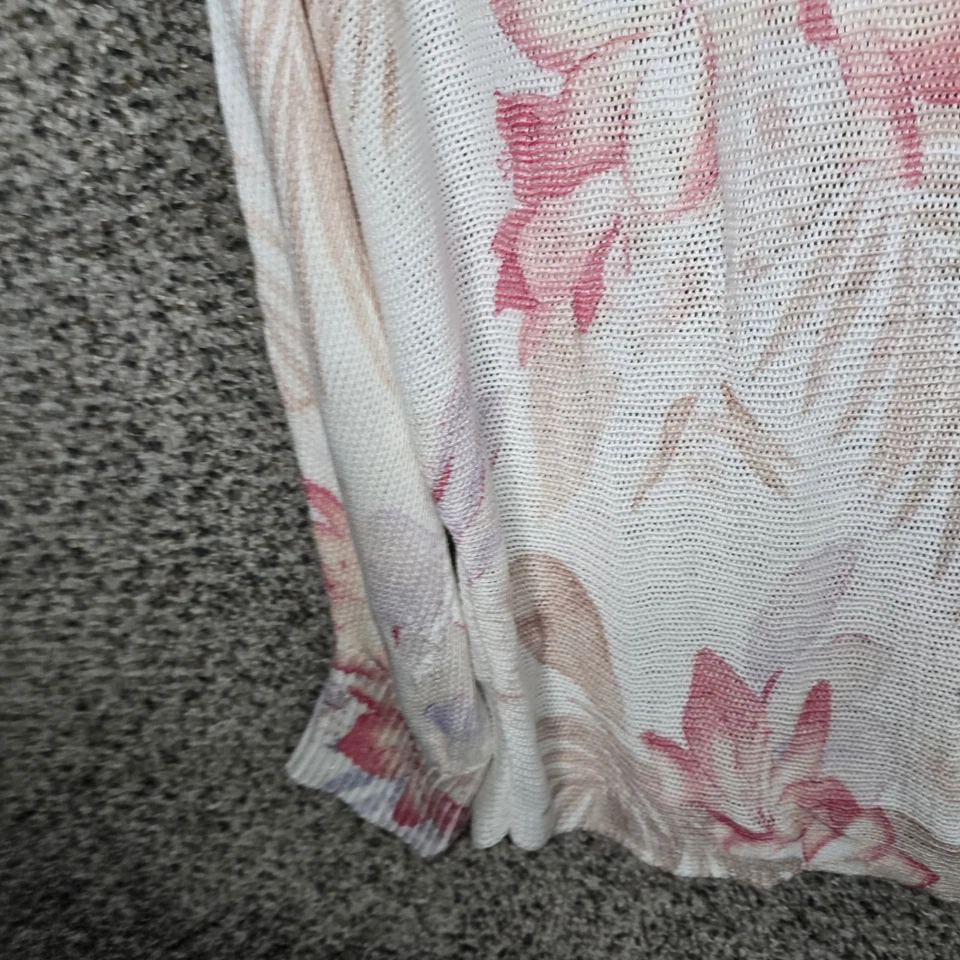 Tommy Bahama Suéter Mujer Pequeño Gran Tamaño Tejido Abierto Floral Rosa Informal Foto 3 de 4