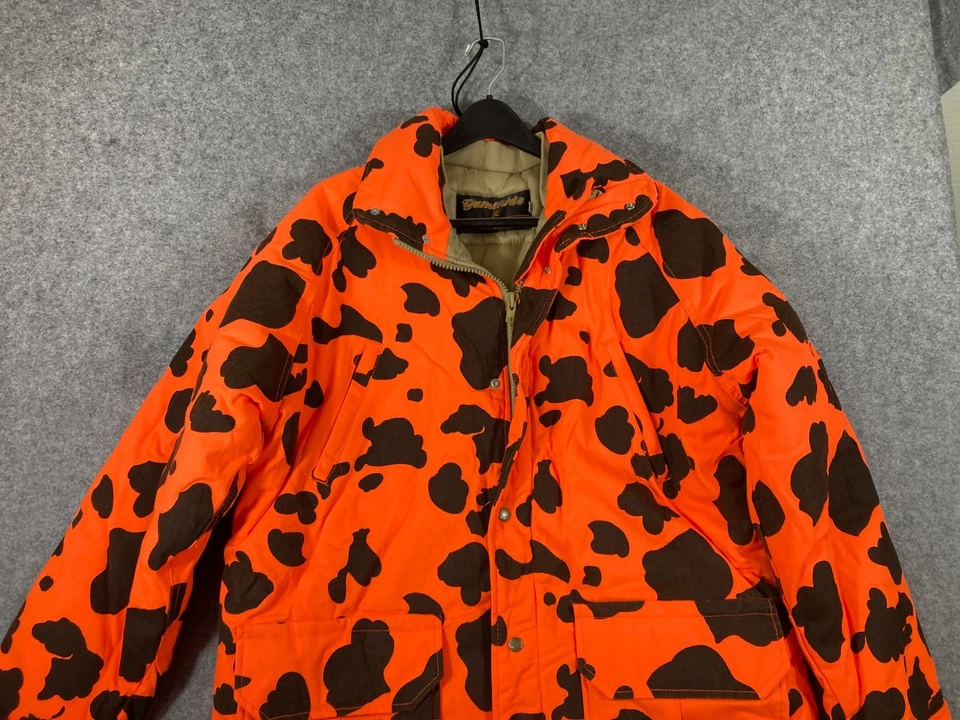 Gamehide Hunting Waterproof Parka Jacket Mens L Blaze Orange Camo Lined Full Zip - Image 2 of 4