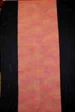 f-538 vintage handwoven tsumugi silk kimono fabric - salmon - 15" x 61"