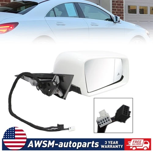 PASSENGER SIDE For 2014 2015 - 2018 mercedes CLA250 CLA45 WHITE RIGHT MIRROR PAS