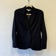 Larry Levine Women's Black Two Button Tailored Blazer Jacket Size 10 Office Wear