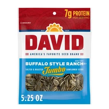 DAVID Jumbo Sunflower Seeds, Buffalo Style Ranch Flavor, Stocking Stuffer, 5....