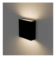 Modern Black LED Up Down Wall Sconce 6W Outdoor Waterproof Light 3000K Porch