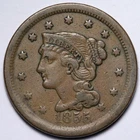 1855-P Large Cent — photo from another recent sale