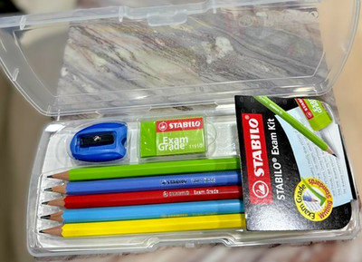 STABILO Colorful Exam Grade 2B Writing Pencil Exam Kit all in 9 Pcs Sets -3 Sets