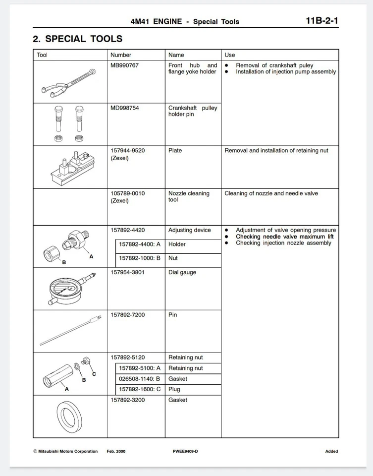 Manuale Officina Motore Mitsubishi 4M41 3.2 Diesel Ppajero L200 Pajero Sport  - Immagine 3 di 4