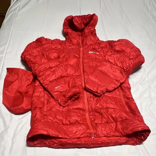 Montane Featherlite 800 Down Hooded Puffer Jacket Full Zip Packable Men’s L Red image 5
