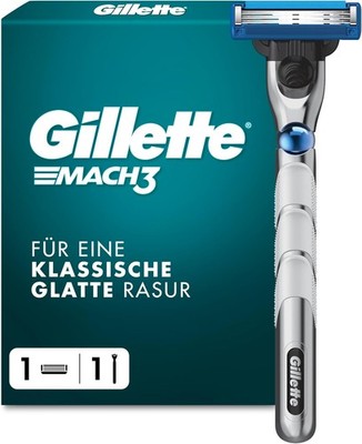 Gillette Mach3 Turbo Rasierer Herren   Inkl. 1 Nassrasierer, 1 Ersatzklinge mit