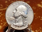 1962  Washington Quarter  90% Silver 25c US Coin