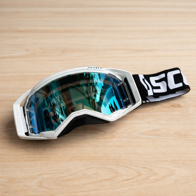 New Scott MX Off Road Goggles White Anti Fog Lens ATV Dirt Bike Motocross - Sale