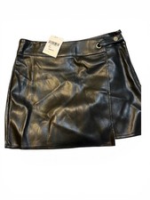 NWT. Black Faux Leather Mini Skirt Size Medium