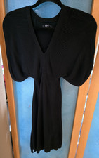 Express Black Acrylic Knee Length  Puff Sleeve Sweater Dress XS