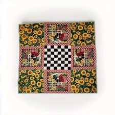 Handmade Quilt Lap Throw Blanket Farm Sunflower Country Cottagecore Signed 46x46