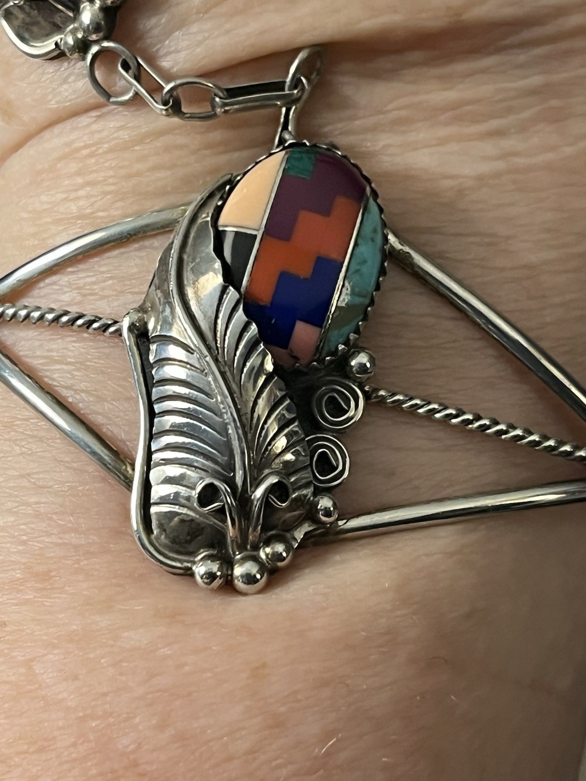 H Signed Native American Slave Cuff Bracelet Vint… - image 13