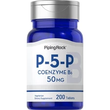 P5P Vitamin B6 | 50mg | 200 Tablets | Pyridoxal 5-Phosphate | by Piping Rock