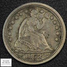 1853/1 O Seated Liberty Half Dime H10C (Mythical Overdate, Die Crack @ Date)