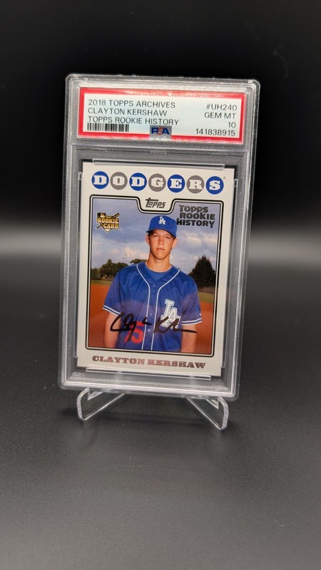 2018 Topps Archives Clayton Kershaw #UH240 Rookie History PSA 10 Dodgers HOF
