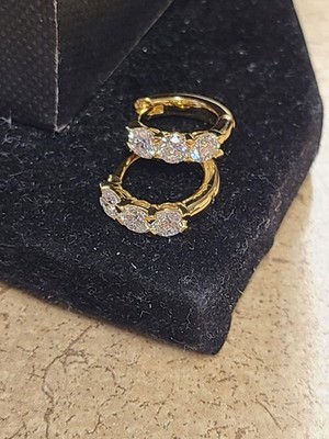 Bright Halo Lab Grown Diamonds 1ctw Huggie Hoop Earrings $399