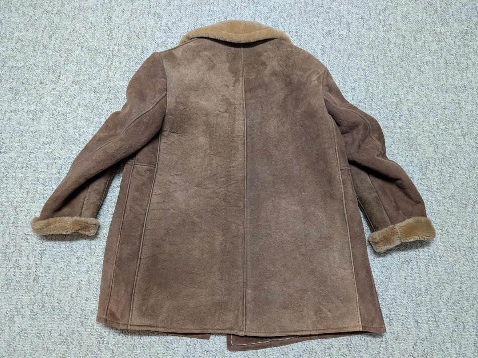 Abrigo ranchero vintage de piel de oveja XL marrón vaquero occidental 46 Foto 2 de 4