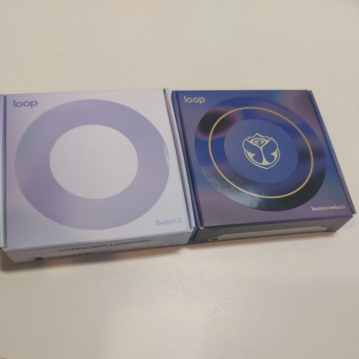 Paquete de 2 tapones para los oídos de bucle lavanda iridiscente y Tomorrowland púrpura NUEVO