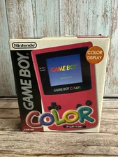 Nintendo Game Boy Color Red Handheld System CGB-001 Great Condition Japan W/Book