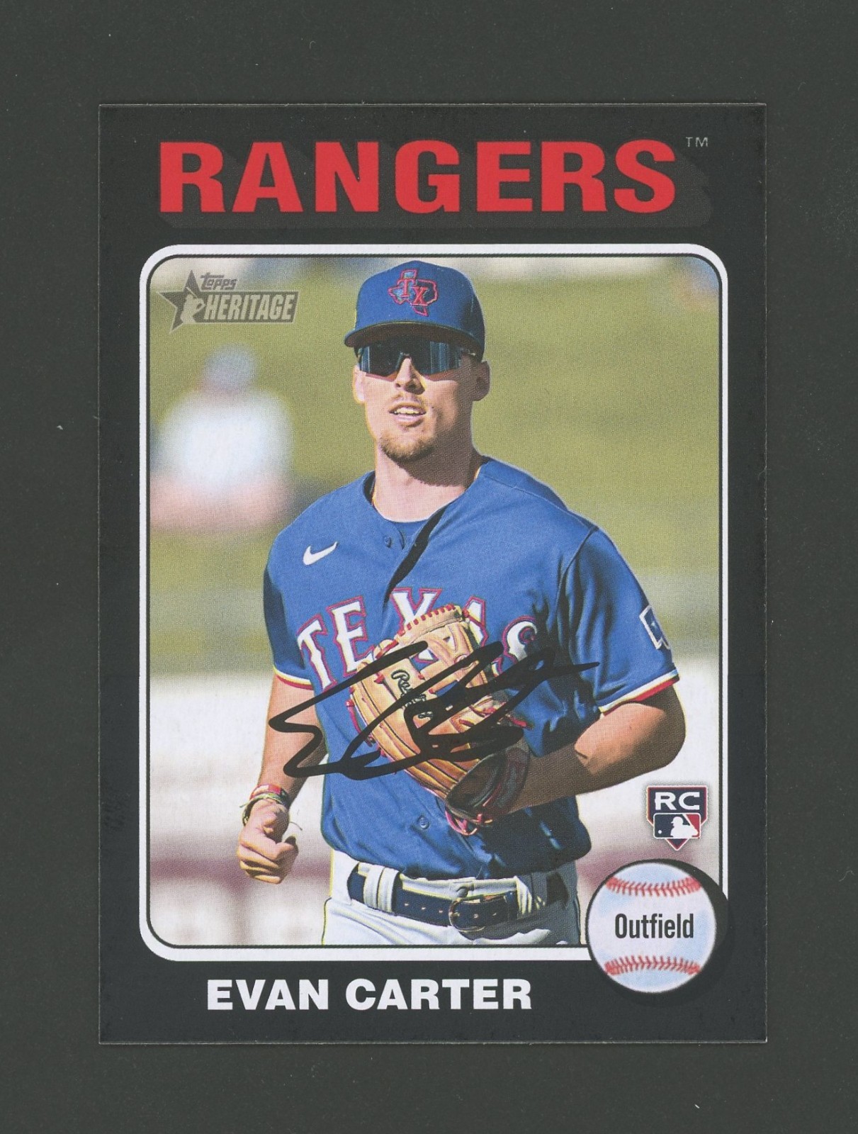 2024 Topps Heritage #170 Evan Carter Black Border