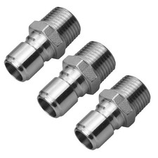 3 PCS Quick Disconnect Brew 1/2 Inch MPT Male Stainless Steel 304 Silver