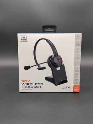 Delton 50X Pro Wireless Noise Canceling Bluetooth Mono Computer on Ear Headset