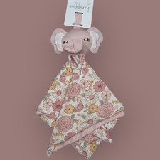 MilkBerry Milk Berry FLORAL ELEPHANT Lovey Security Blanket Baby Toy Bamboo