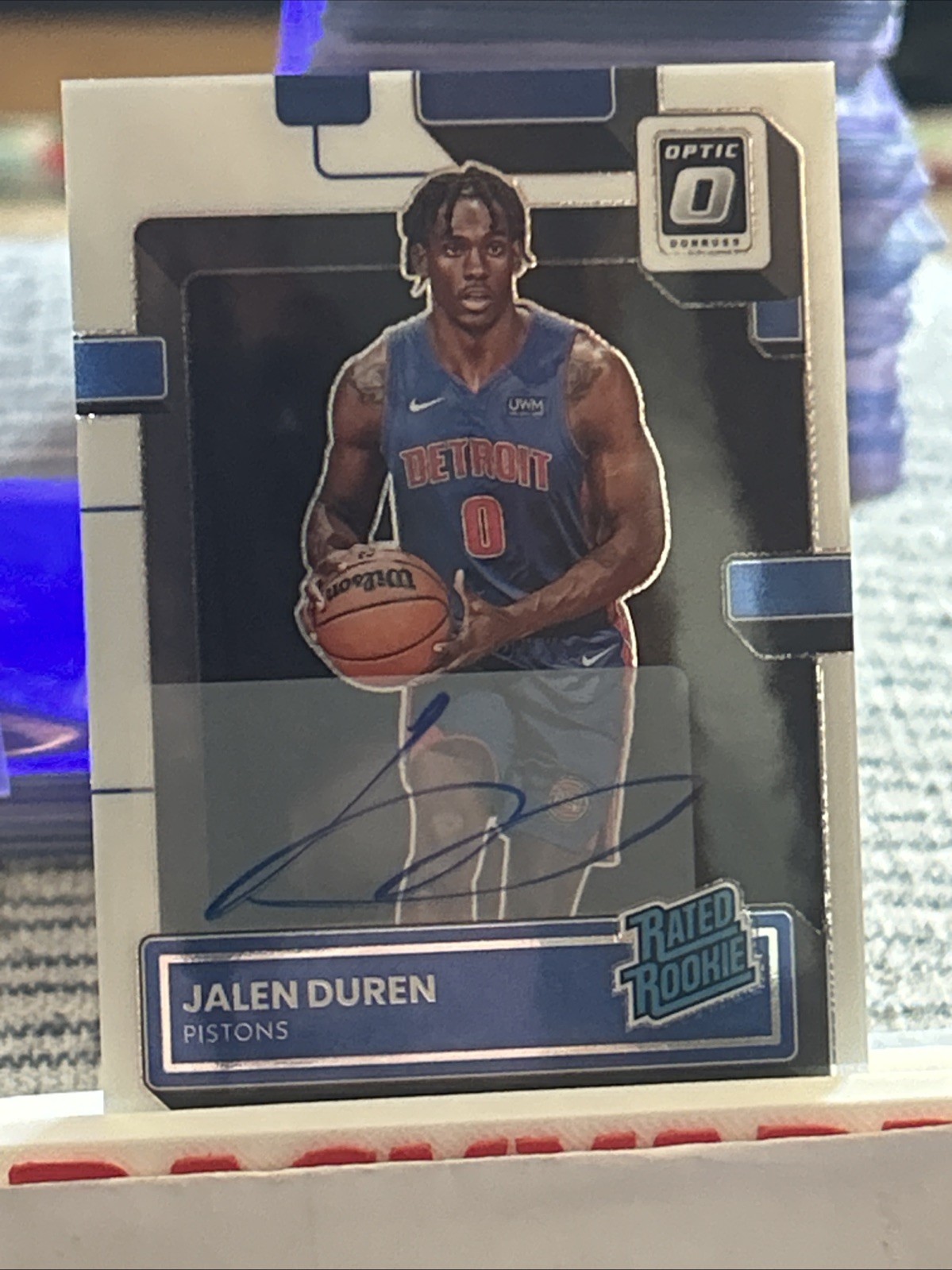 2022-23 Panini Donruss Optic Jalen Duren Rated Rookie Auto #227 Pistons