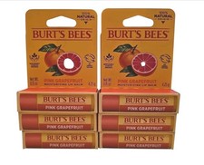 6 Pack Burt's Bees Burts Pink Grapefruit Lip Balm Moisturizing 100% Natural NIB