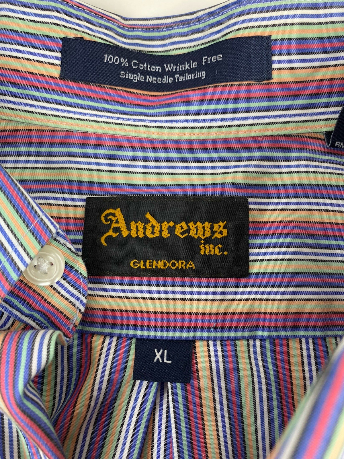 Andrews Inc. Glendora Men's Button-Down Long Sleeve Striped Shirt Size XL