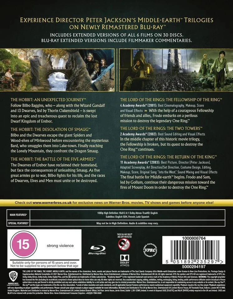 Middle Earth Collection (6 Films) Blu-Ray - Image 2 of 3