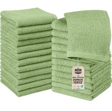 Utopia Towels Washcloths Set 24 Pack 12x12 inches Sage Green Cleaning Towels New