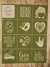 MDC DIY Adhesive Reusable Silkscreen Stencil " Valentine Minis A "