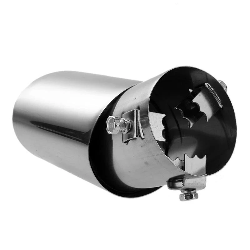 1Pc Car Round Exhaust Muffler Tip Stainless Steel Pipe Modified Rear Tail Throat - Image 2 of 4