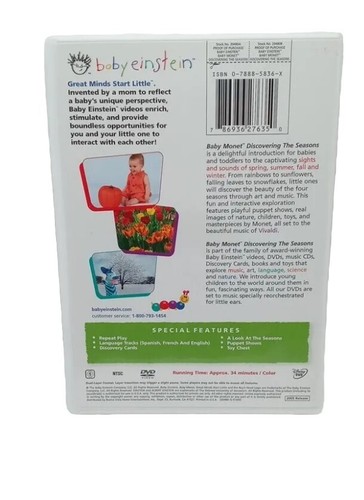 Disney Learning Baby Einstein DVD Baby Monet 6 Months And Up - Picture 2 of 3