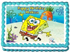 SPONGEBOB Squarepants Edible cake topper image Party 