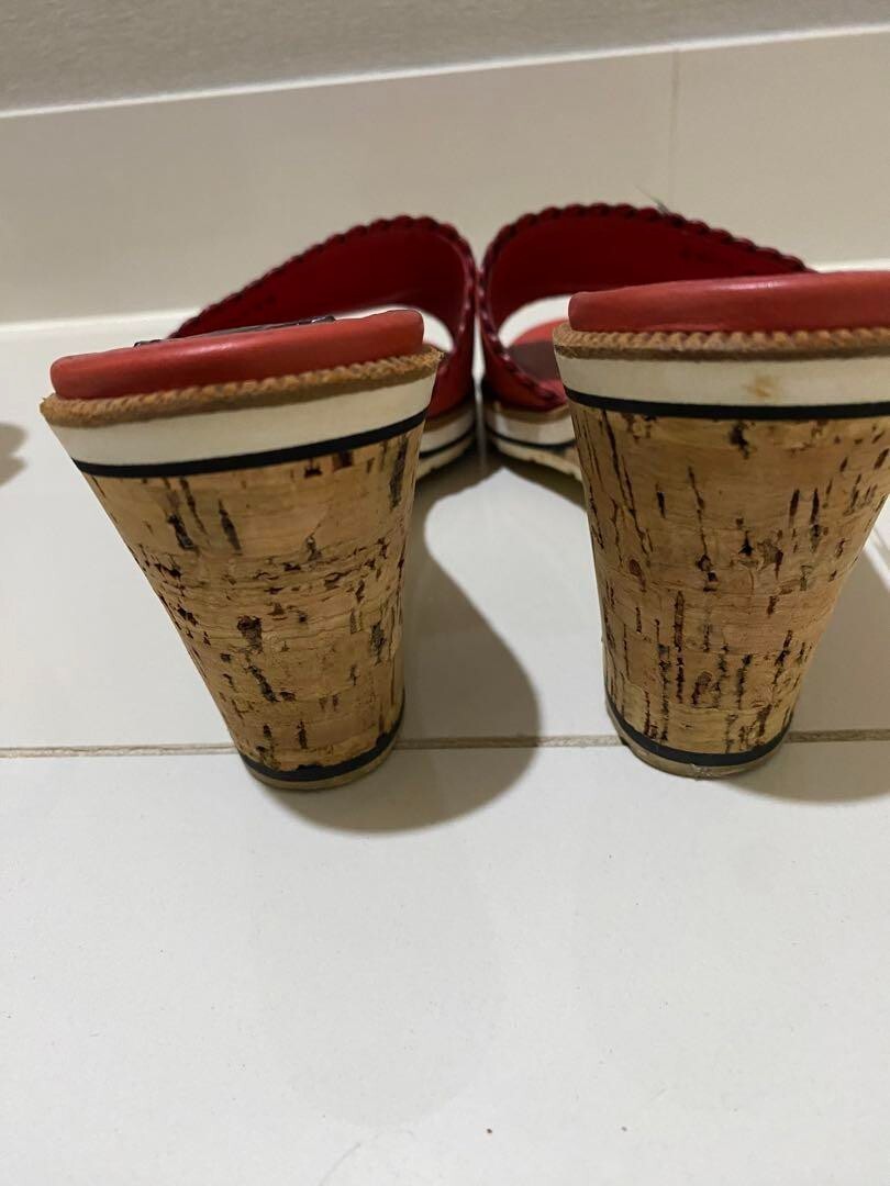 靴 CHANEL Backside Coco Mark Patent Pumps Chanel Coco Mark Patent Leather Pumps Ladies' Red US 6 From