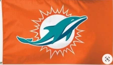 Miami Dolphins Orange 3x5 Ft Flag Banner AFC NFL Fan Gift Present