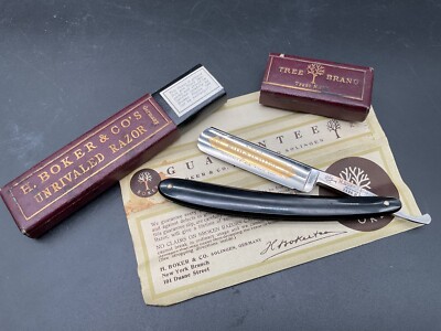 VINTAGE STRAIGHT RAZOR KNIFE H BOKER & CO TREE BRAND KING CUTTER SOLINGEN (18494