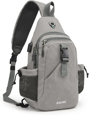 Canvas Brusttasche Schultertasche Sling Bag Herren Damen Für Reise Wandern Lauf