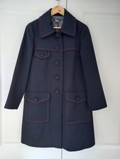 Orla Kiely Navy A Line Wool Coat. Size 3 / 12.