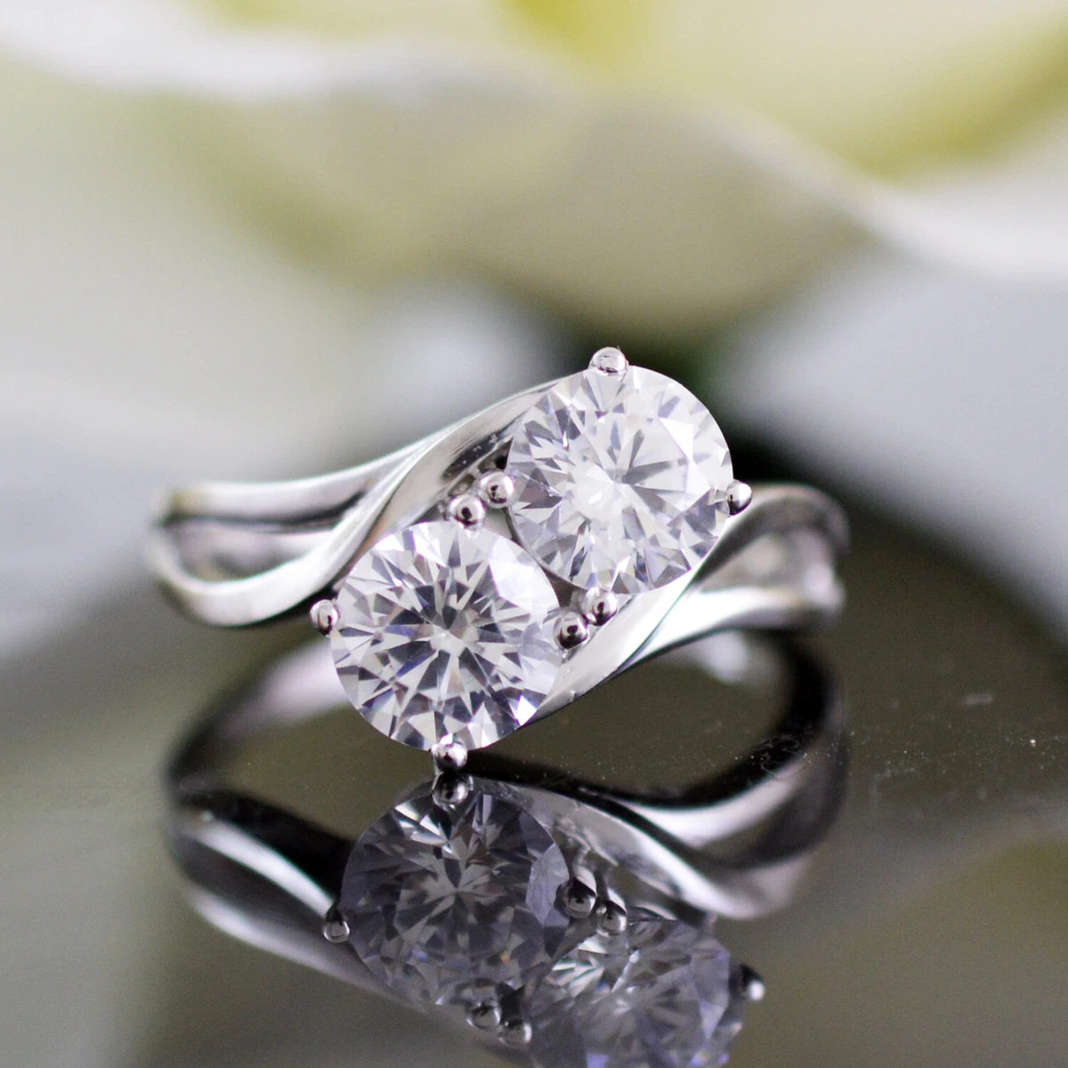 Two stone hotsell solitaire diamond ring